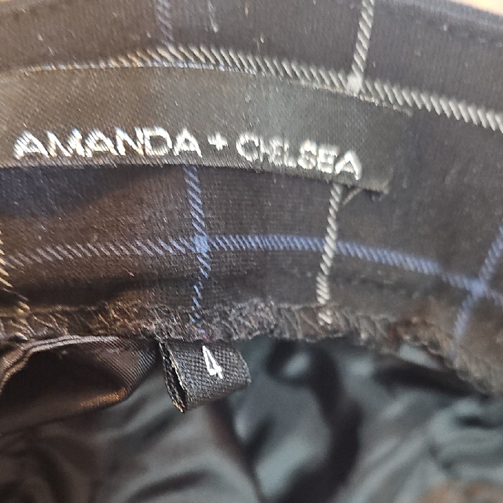 Amanda & Chelsea Black and Blue Plaid Pants - Picture 2 of 9